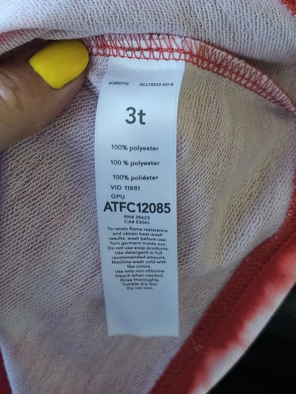 Carter's Red and White Tie-Dye Pocket Tee